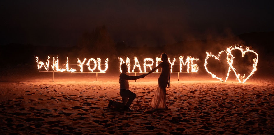 heiratsantrag wüste feuerlogo